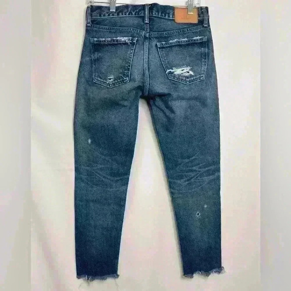 Moussy Kelly Tapered Distressed Skinny Jean in Dark Wash Size 26 - Picture 4 of 13